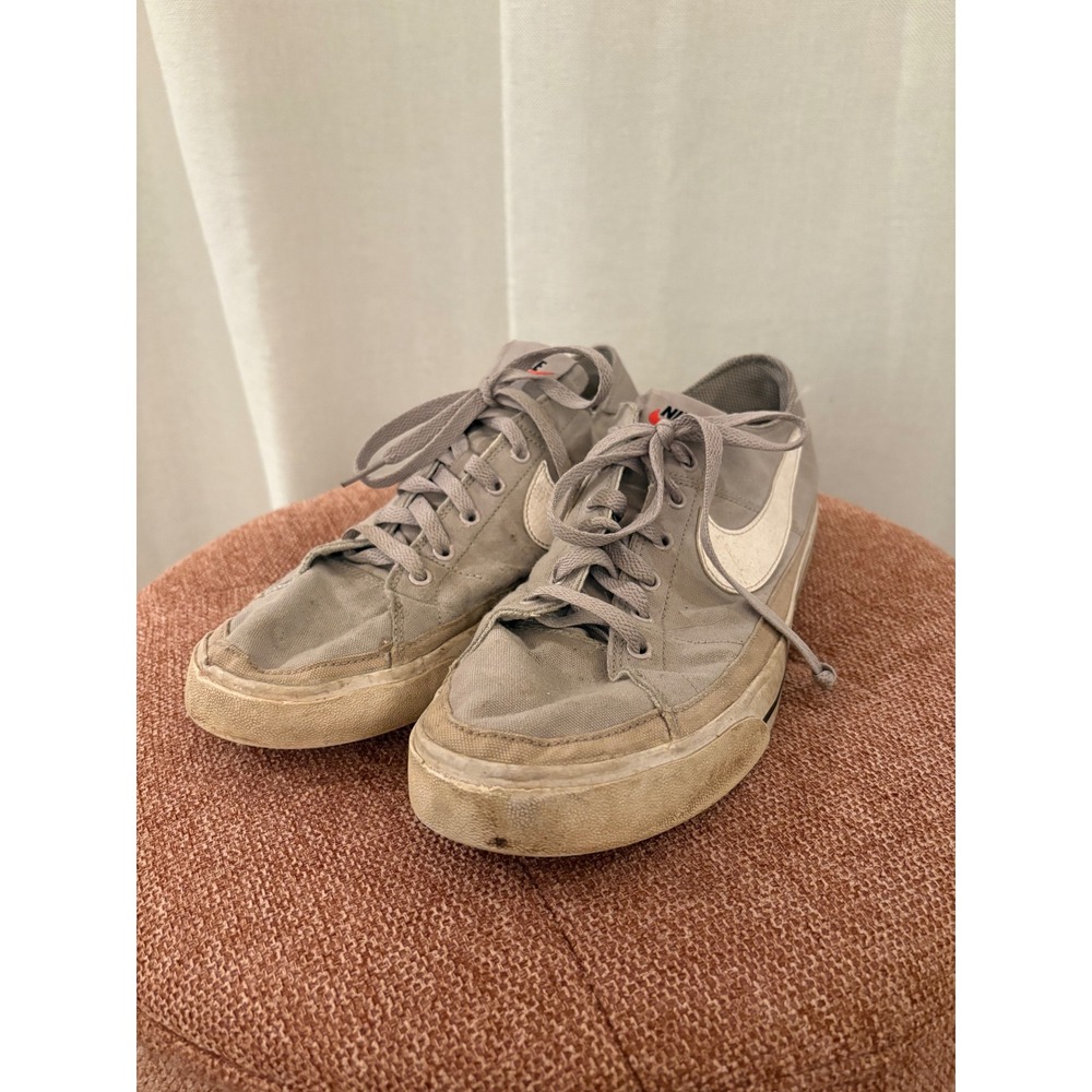 Nike Court Legacy Canvas Grey White Low Top Sneakers CW6539-001 Mens 10
